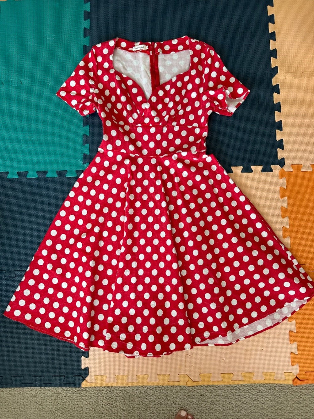 Vintage red and white polka dot dress